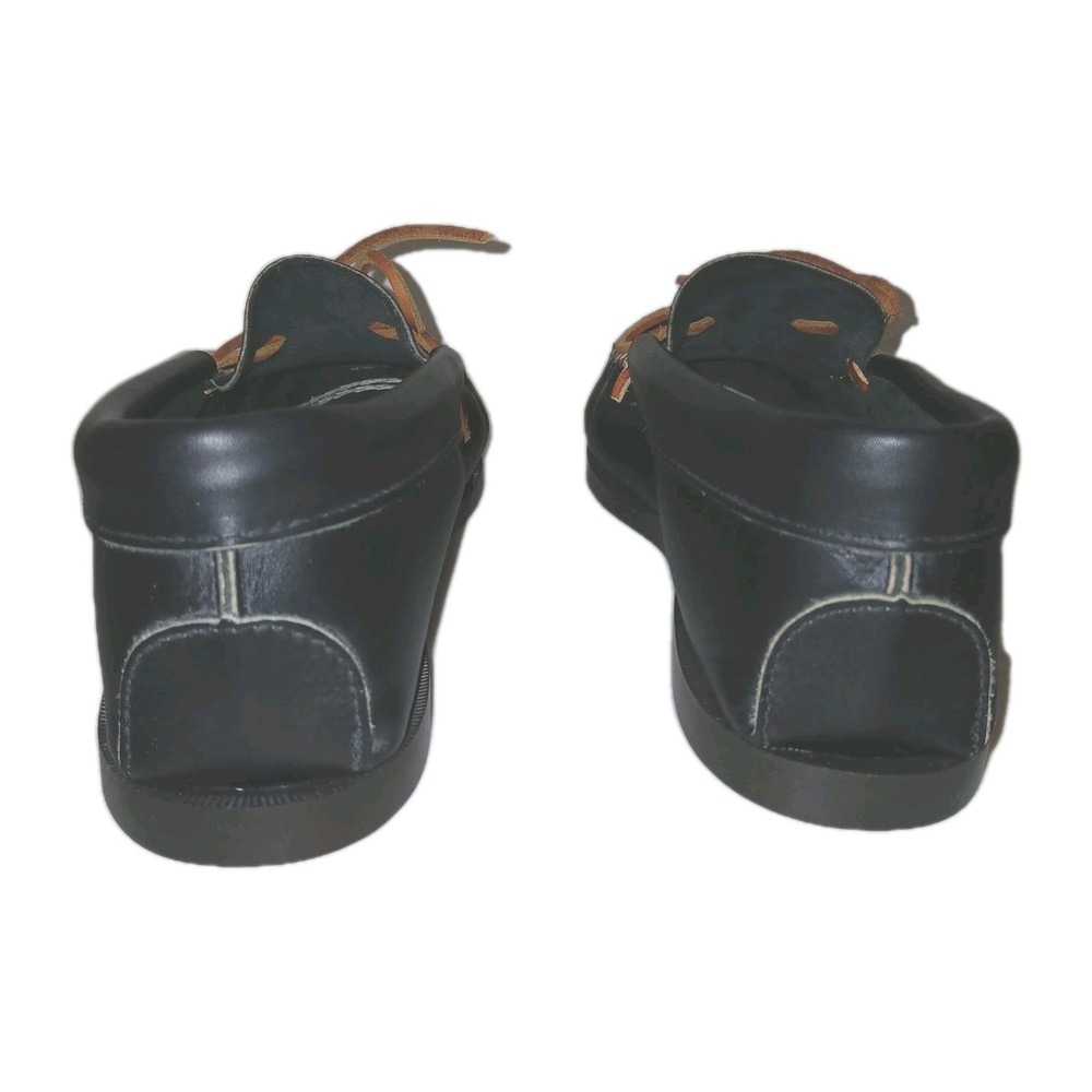 Minnetonka Unisex Camp Moccasins W 9.5 M 8 Black Leather Western Loafer Country - Picture 5 of 16